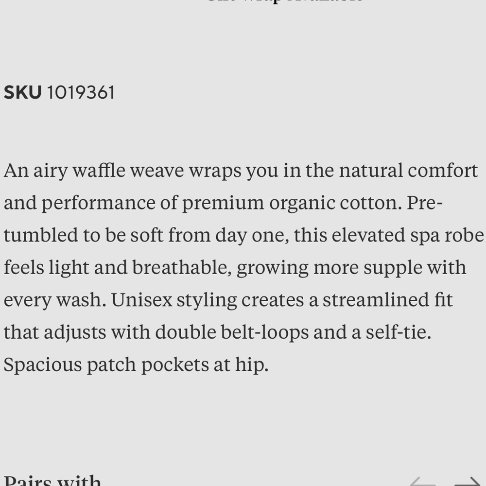 COYUCHI Waffle Robe - White small/medium organic cotton - Picture 15 of 16